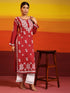 Samma Premium Hand Embroidery Chikankari Kurta in Modal Cotton- Red